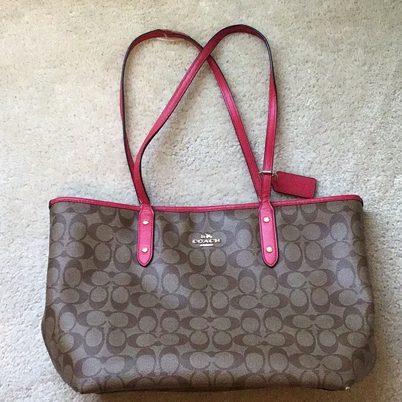 Coach City Tote, Tan/Brown/Pink - Picture 6 of 15